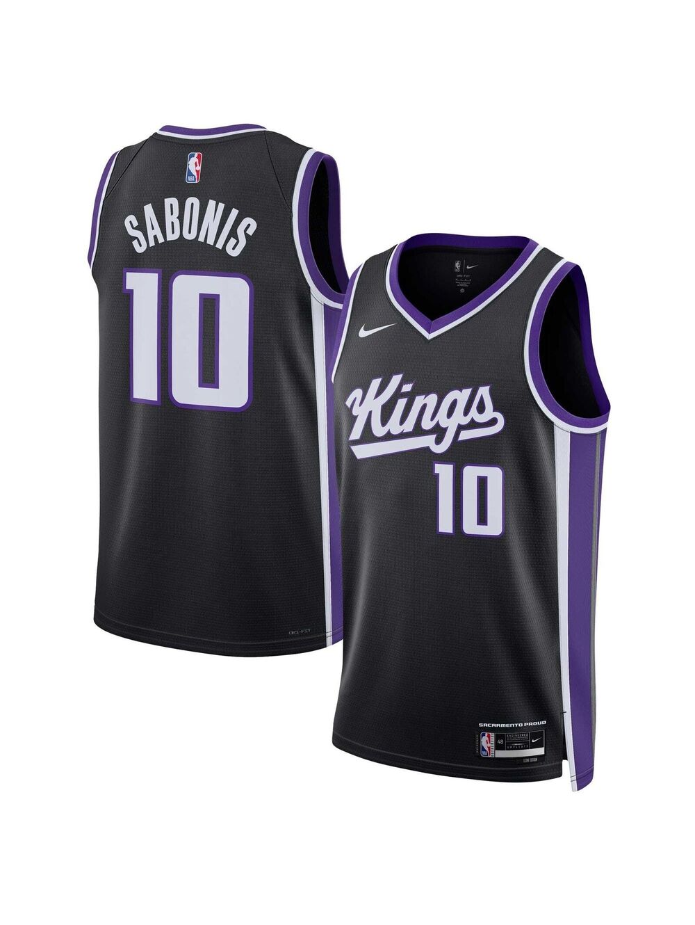 Unisex Nike Domantas Sabonis Black Sacramento Kings Swingman Jersey